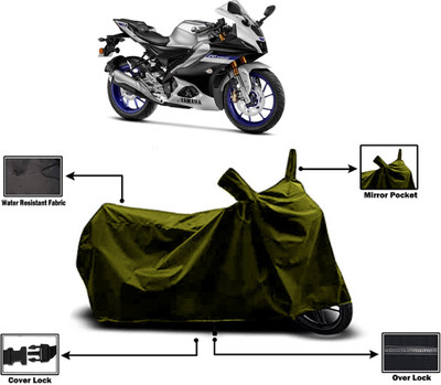 Amexride Two Wheeler Cover for Yamaha(R15S, Green)