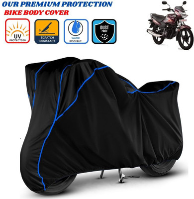 Delphinium Waterproof Two Wheeler Cover for TVS(Sport, Black, Blue)