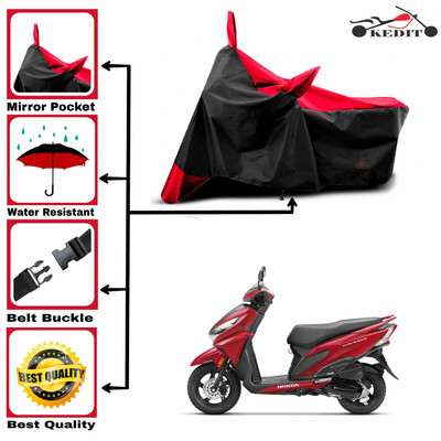 KEDIT Two Wheeler Cover for Honda(Grazia, Red, Black)