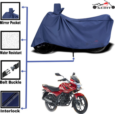 KEDIT Two Wheeler Cover for Bajaj(Discover 150 s, Blue)
