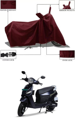 RAQTRO Waterproof Two Wheeler Cover for Bgauss(Scooty, Maroon)