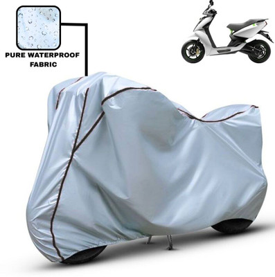 Delphinium Waterproof Two Wheeler Cover for Ather(450 X, Silver, Black)