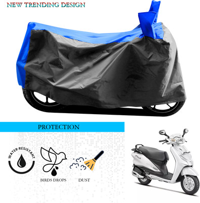 ANTHUB Waterproof Two Wheeler Cover for Hero(Duet LX 110CC, Grey, Blue)