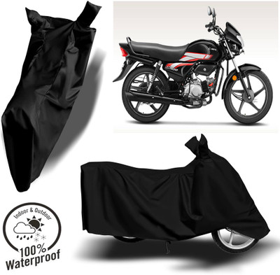 ROYAL AUTO MART Waterproof Two Wheeler Cover for Hero(HF, Black)