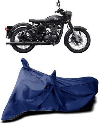 KEDIT Two Wheeler Cover for Royal Enfield(Classic Stealth Black, Blue)
