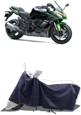 SUGASHRI Waterproof Two Wheeler Cover for Kawasaki(Ninja 1000, White, Blue)