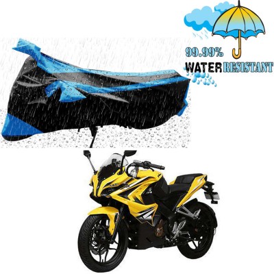 Ascension Two Wheeler Cover for Bajaj(Pulsar 200, Black, Blue)