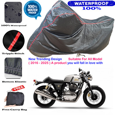 AutoGalaxy Waterproof Two Wheeler Cover for Royal Enfield(Continental GT 650, Black, Red)