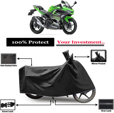 Amexride Two Wheeler Cover for Kawasaki(Ninja 250, Black)
