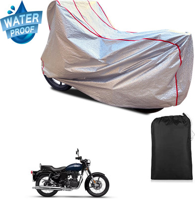PAGORA Waterproof Two Wheeler Cover for Royal Enfield(Bullet Electra Twinspark, Silver)