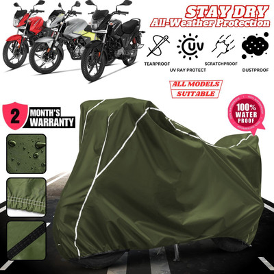 AUTOCAD Waterproof Two Wheeler Cover for Hero(Glamour BS6, Green, White)