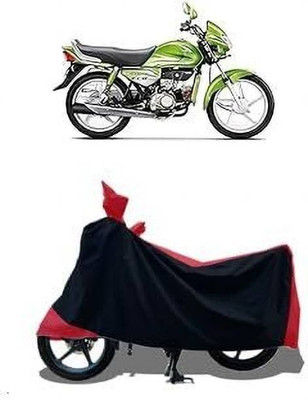 RAAMKM Two Wheeler Cover for Hero(HF Deluxe BS6, Red, Black)