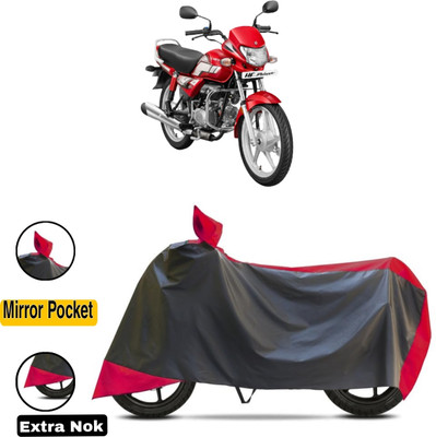 WMIZEXA Waterproof Two Wheeler Cover for Hero(HF Deluxe i3s, Red, Black)