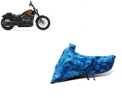 Anlopeproducts Waterproof Two Wheeler Cover for Harley Davidson(Street Bob, Blue)