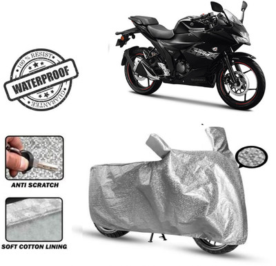 Autoinnovation Waterproof Two Wheeler Cover for Suzuki(Gixxer, Silver)