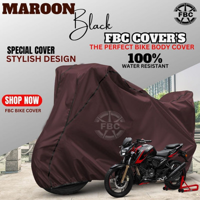FBC Waterproof Two Wheeler Cover for TVS(Apache RTR 200, Maroon)