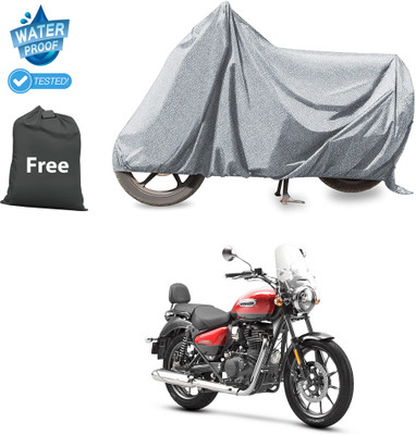 CODOKI Waterproof Two Wheeler Cover for Royal Enfield(Meteor 350, Silver)