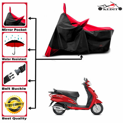AASHTIK MART Two Wheeler Cover for Hero(Duet 125 CC BS6, Red, Black)