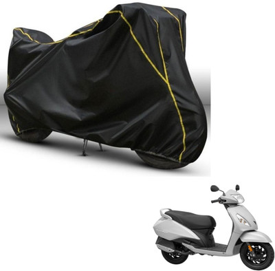 Love Me Two Wheeler Cover for TVS(Jupiter, Black, Yellow)