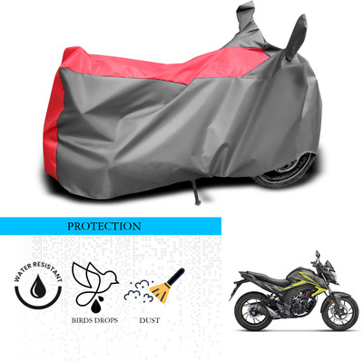 ANTHUB Waterproof Two Wheeler Cover for Honda(CB Hornet 160R, Grey, Red)