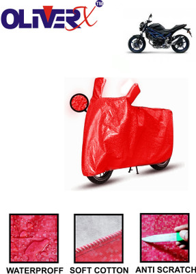 OliverX Waterproof Two Wheeler Cover for Suzuki(SV 650 BS6, Red)