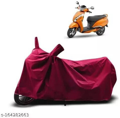 Mdstar Waterproof Two Wheeler Cover for TVS(Jupiter classic, Maroon)