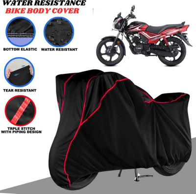 SRP PRODUCT Waterproof Two Wheeler Cover for TVS(Star City Plus, Black, Red)