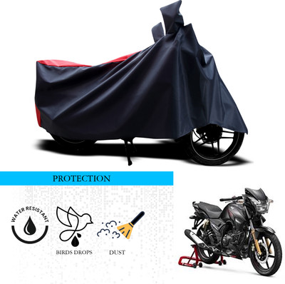 ANTHUB Waterproof Two Wheeler Cover for TVS(Apache 150, Black, Red)
