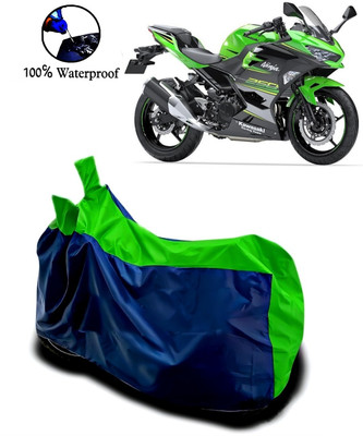APNEK Waterproof Two Wheeler Cover for Kawasaki(Ninja 250, Green, Blue)