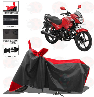 sowelar Waterproof Two Wheeler Cover for Hero(Glamour, Red, Black)