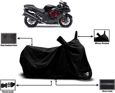 Amexride Two Wheeler Cover for Kawasaki(Ninja ZX-14R, Black)