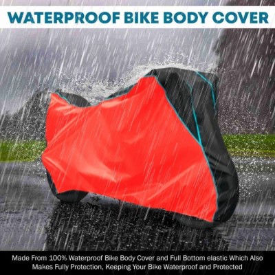 Mwiss Waterproof Two Wheeler Cover for Honda(CB300R, Black, Red)