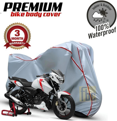 FBC Waterproof Two Wheeler Cover for TVS(Apache RTR 160, Silver, Red)