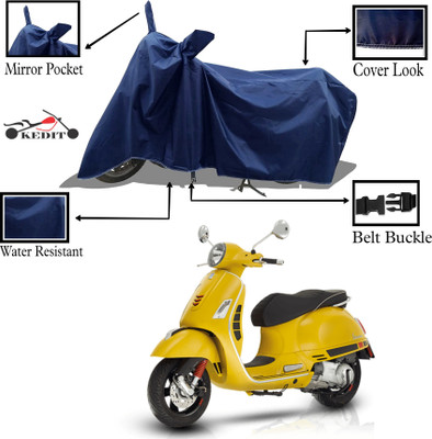 KEDIT Two Wheeler Cover for Universal For Bike(Vespa VXL, Blue)