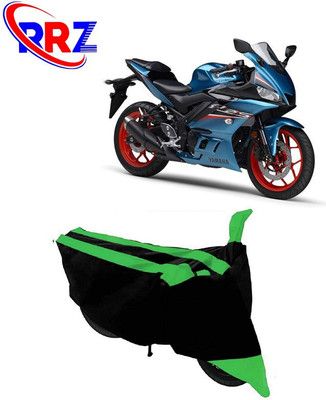 RRZ Waterproof Two Wheeler Cover for Yamaha(YZF R25, Black, Green)