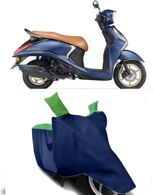 Auto World Waterproof Two Wheeler Cover for Yamaha(Fascino 125 BS6, Blue, Green)