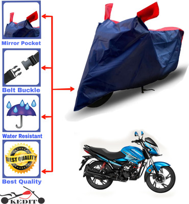 KEDIT Two Wheeler Cover for Hero(Glamour FI, Red, Blue)