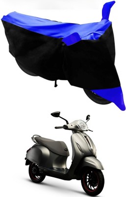 Mdstar Waterproof Two Wheeler Cover for Bajaj(Urbanite Chetak, Blue, Black)