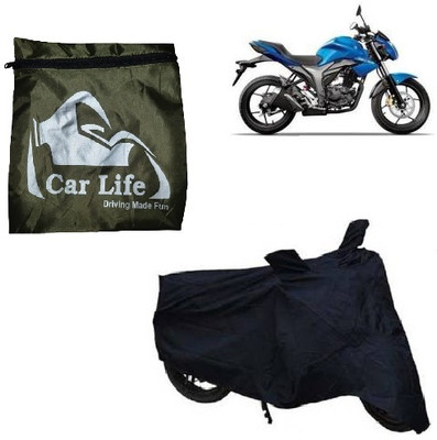 Car Life Waterproof Two Wheeler Cover for Suzuki(Gixxer, Black)