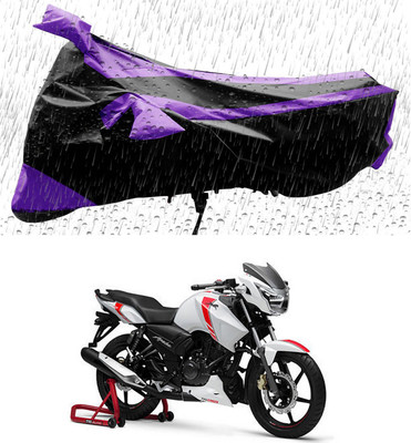 Mdstar Waterproof Two Wheeler Cover for TVS(Apache RTR 160, Black, Purple)