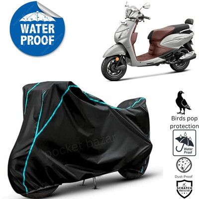 pocket bazar Waterproof Two Wheeler Cover for Hero(Pleasure, Black)