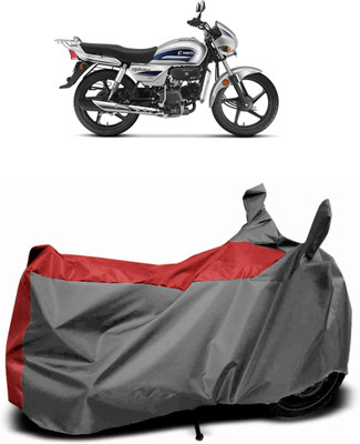 MMSSTAR Waterproof Two Wheeler Cover for Hero(Splendor Plus, Red, Grey)