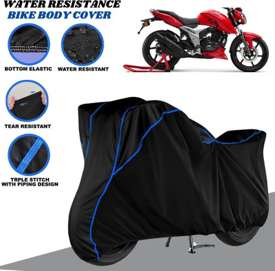 SRP PRODUCT Waterproof Two Wheeler Cover for TVS(Apache RTR 160 4V, Black, Blue)