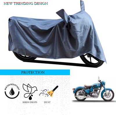 ANTHUB Waterproof Two Wheeler Cover for Royal Enfield(Classic Squadron, Grey)