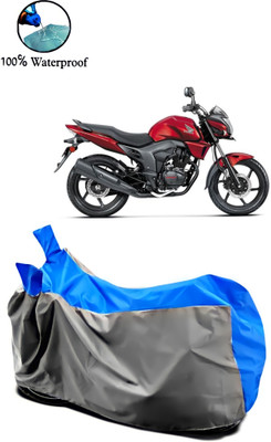 Autofly Waterproof Two Wheeler Cover for Honda(CB Trigger, Grey, Blue)