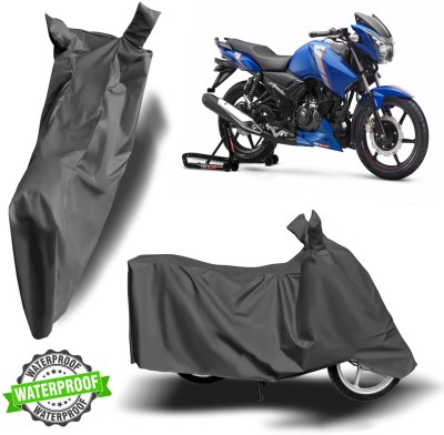 ROYAL AUTO MART Waterproof Two Wheeler Cover for TVS(Apache RTR 160, Grey)