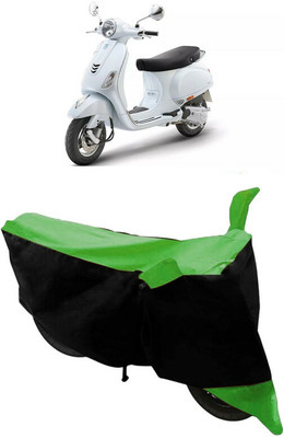 HEMSKAR Two Wheeler Cover for Vespa(ZX 125, Black, Green)