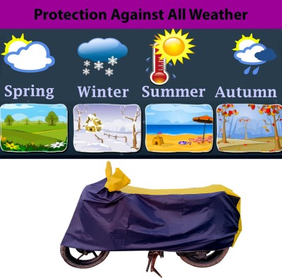 Kappihun Waterproof Two Wheeler Cover for Yamaha(Libero LX, Yellow, Blue)