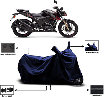 Amexride Two Wheeler Cover for TVS(Apache RTR 200, Blue)