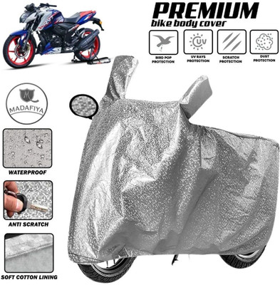 MADAFIYA Two Wheeler Cover for TVS(Apache RTR 165 RP, Silver)